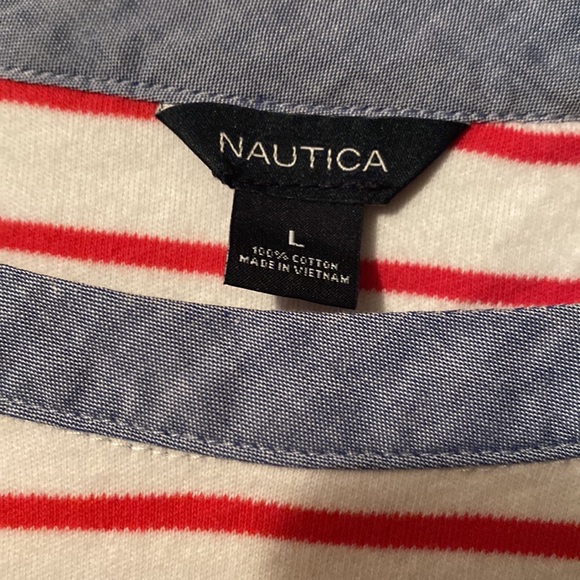 Nautica brand  red striped top soft material - Picture 3 of 4